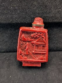 Vintage Chinese Cinnabar Snuff Bottle
