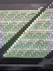 Mint Sheet 1938 US Internal Revenue Two Dollar Wine Tax Stamps Mint Never Hinged