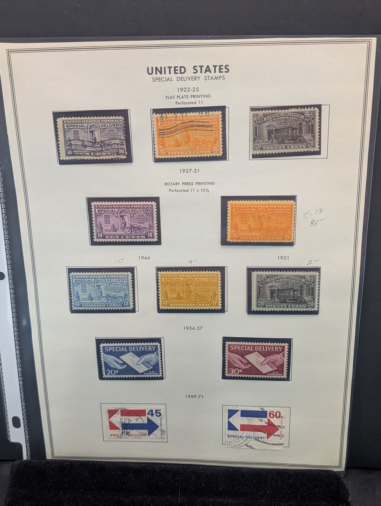 1922-25 US Special Delivery Stamps Complete Set Most MOGNH Some Used (1 of 2)