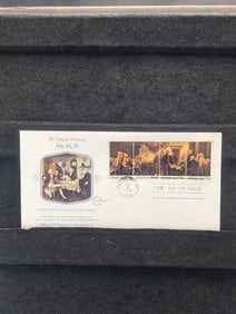 1976 4 Block 1st Day Cachet Declaration of Independence Stamp Mint