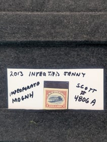 2013 Inverted Jenny Imperforate Scott # 4806A MOGNH
