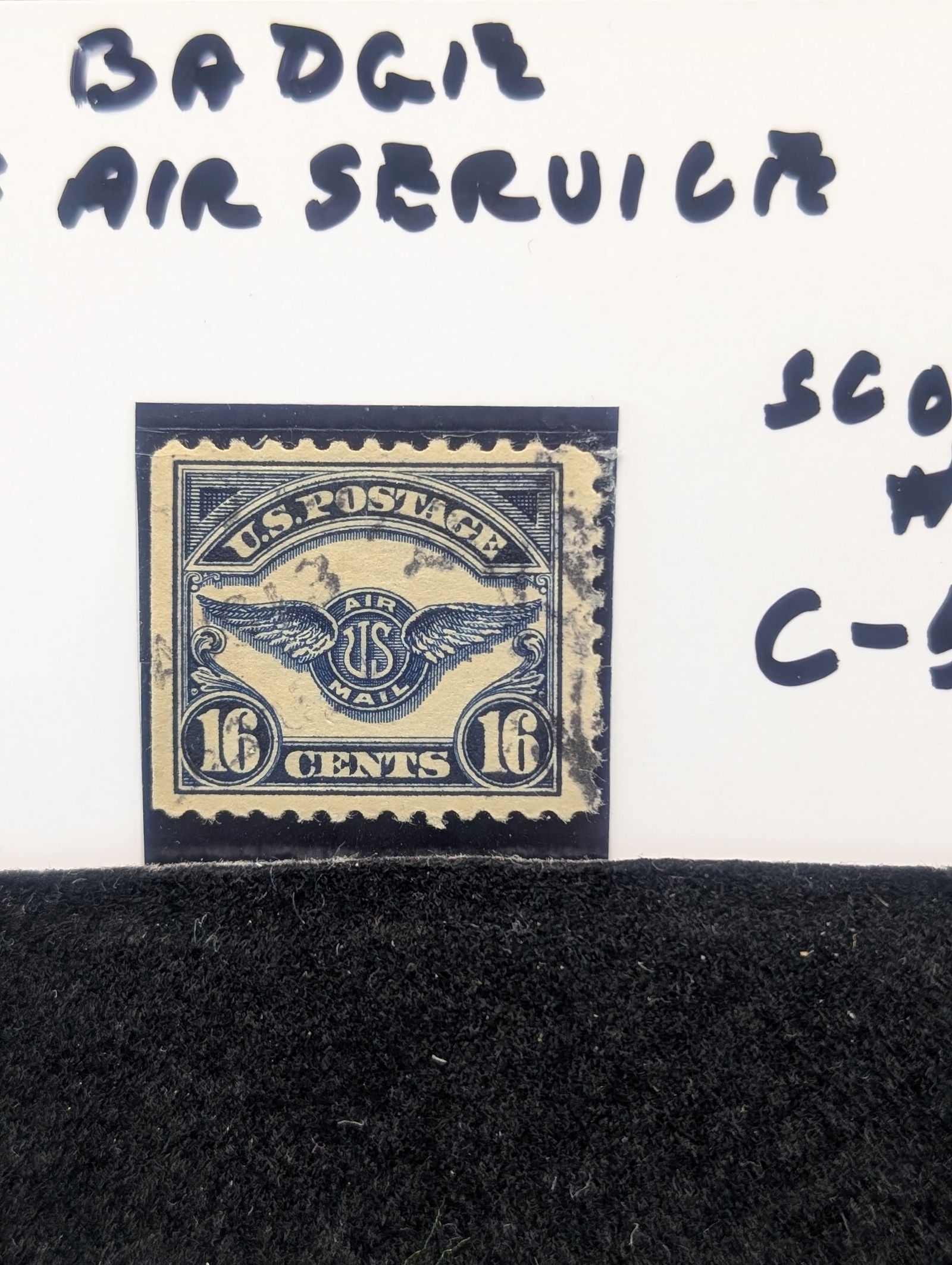 1918 Badge of Air Service Sixteen Cent Used Stamp Scott # C-5 MOGNH (1 of 1)