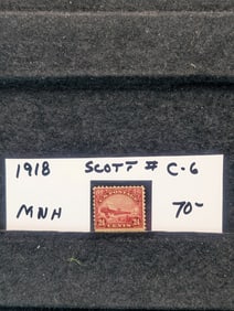 1918 Airplane Twenty Four Cent Stamp Scott # C-6 MNH