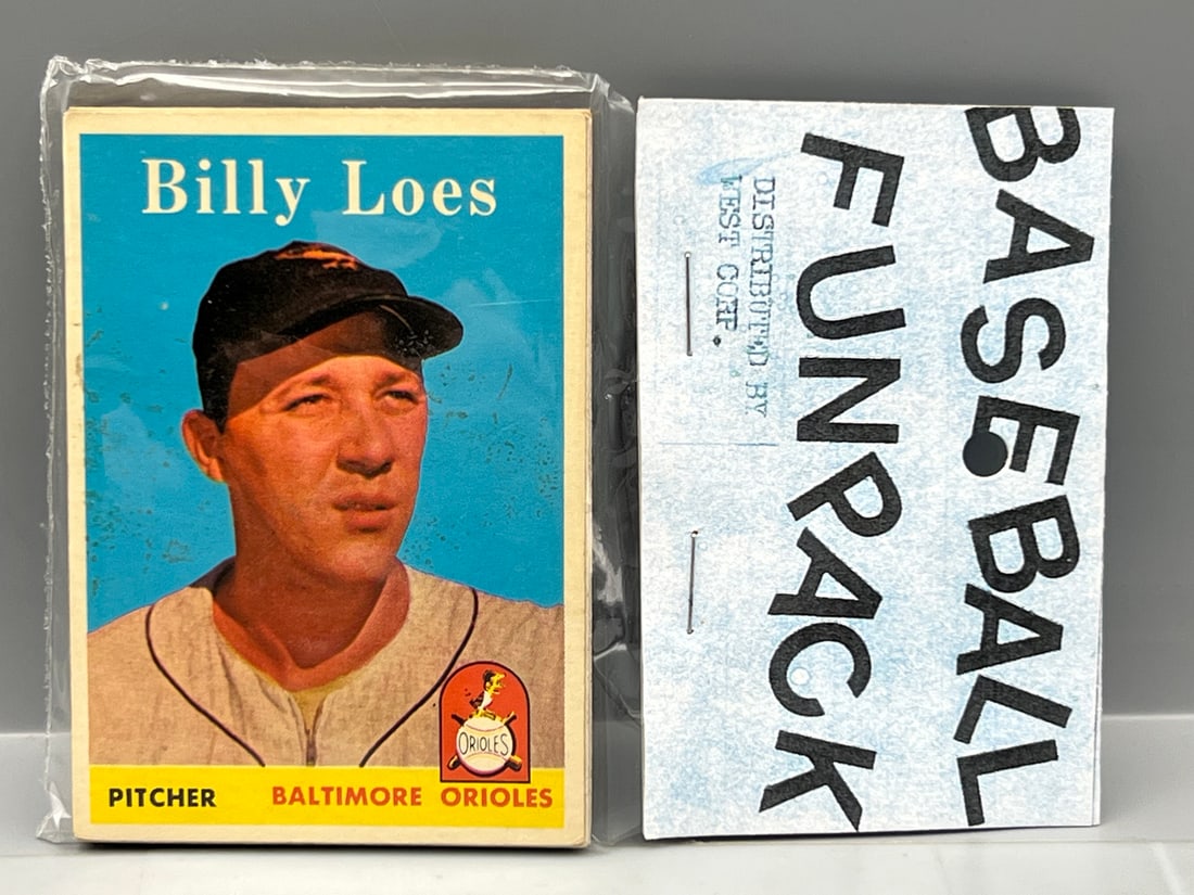 West Corp. Baseball Cello Fun Pack Repack 1958 Topps Unopened Pack W/ Mickey Mantle All Star On Back (1 of 2)