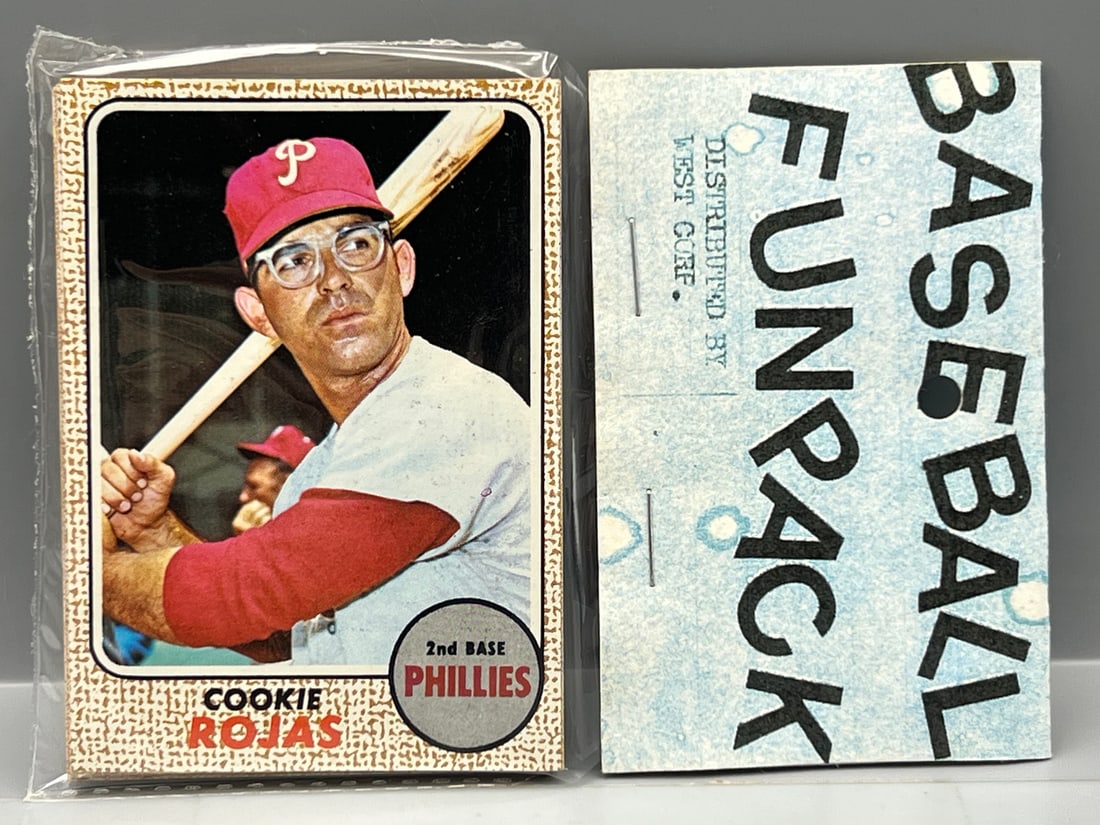 West Corp. Baseball Cello Fun Pack Repack 1968 Topps Unopened Pack (1 of 2)