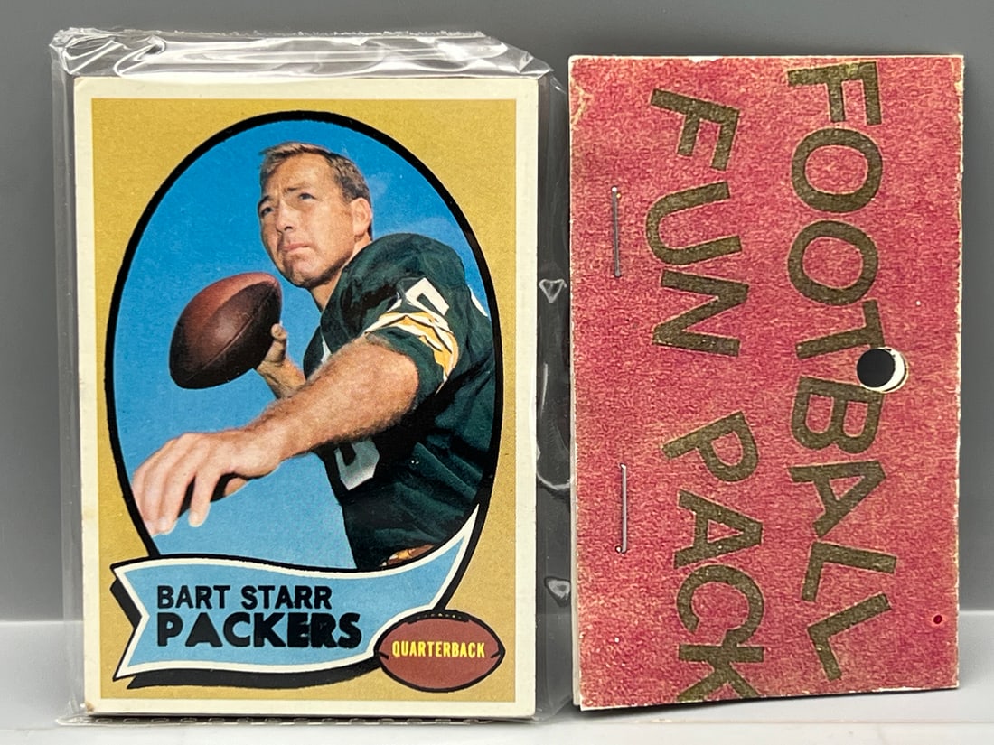 West Corp. Football Cello Fun Pack Repack 1970 Topps Unopened Pack W/ Bart Starr On Front (1 of 2)