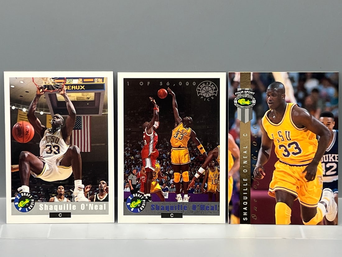 Lot of (3) 1992-93 Classic Draft Picks Shaquille O'Neal Basketball RCs - 2 are rookie inserts (1 of 2)