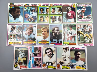 Lot of (17) 1979-82 Topps Football Cards W/ Stars - Varying Conditions