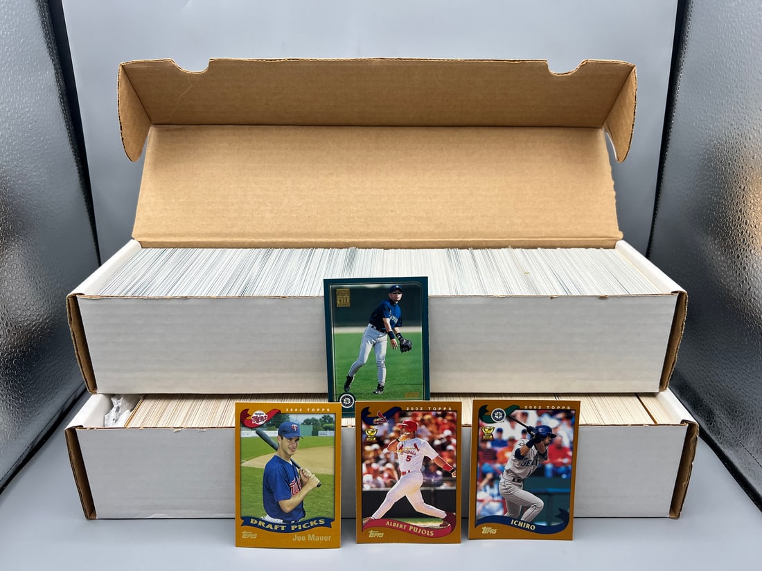 2001 Topps & 2002 Topps Baseball Complete Sets W/ Ichiro Suzuki RC & Joe Mauer RC (1 of 7)