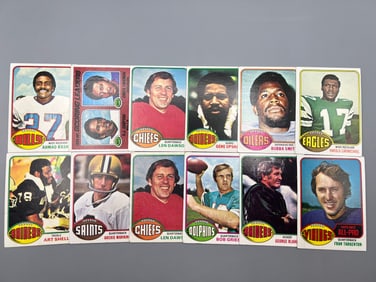 Lot of (12) 1976 Topps Football Cards W/ Stars - Varying Conditions