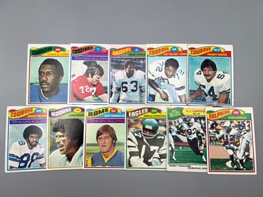 Lot of (11) 1977 Topps Football Cards W/ Stars - Varying Conditions