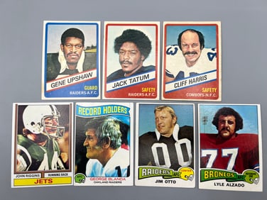Lot of (7) 1970s Topps Football Star Player Cards - Varying Conditions
