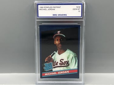 Michael Jordan Custom White Sox Baseball Card - Slabbed By BMG Grading