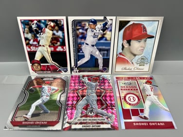 Lot of (6) Shohei Ohtani Baseball Cards