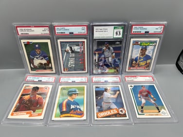 Lot of (8) Assorted Slabbed Baseball Star Player Cards - Varying Grades
