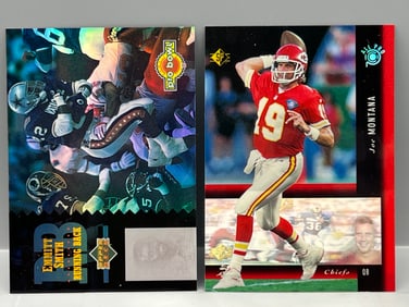 1994 Upper Deck Holoview Emmitt Smith #PB10 & 1994 SP Joe Montana Holoview #PB17