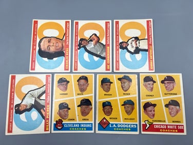Lot of (7) 1960 Topps Basebal All Star & Coach Cards - Varying Conditions