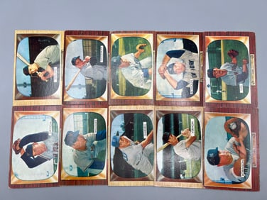 Lot of (10) 1955 Bowman Baseball Cards - Varying Conditions