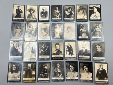 Lot of (28) 1901 Ogden's Guinea Gold Actors & Actresses Cards - Varying Conditions