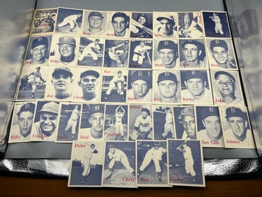 1974 TCMA '52 Brooklyn Dodgers Near Complete Team Set - Missing 3 Cards - Jackie Robinson, Duke