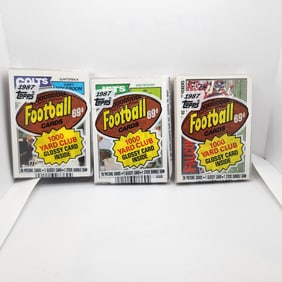 (3) 1987 Topps Football Unopened Cello Packs