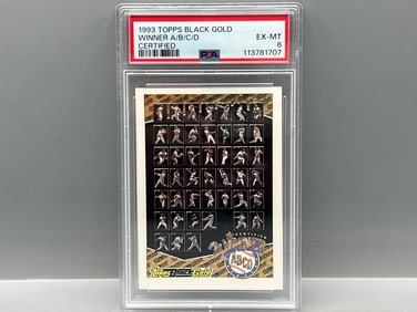 1993 Topps Black Gold Winner A/B/C/D Certified PSA EX-MT 6