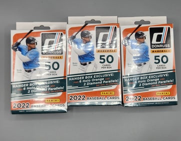 (3) 2022 Donruss Baseball Unopened Hanger Boxes