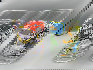 Lot of (2) McDonalds Walt Disney 100 Years of Magic Limited Edition Glass Drinking Glasses