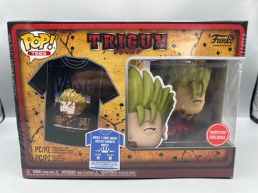 Trigun Gamestop Exclusive Pop Tees Sealed Figure And T Shirt Bundle