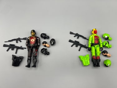 Lot of (2) Black Major Custom 3rd Party G.I. Joe Figures