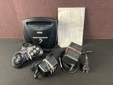 Sega Genesis 3 Console with Controller, 2 Power Adaptors & Instructions - Untested - Unsure if