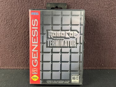1993 Sega Genesis Robocop Versus Terminator Video Game with Original Case and Manual