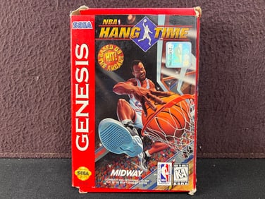 1996 Sega Genesis NBA Hang Time Video Game In Original Box with Manual