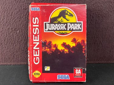 1993 Sega Genesis Jurassic Park Video In Original Box with Manual