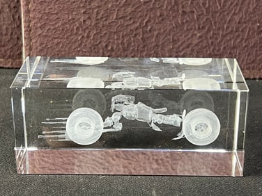 Batman Batcycle Etched Glass Display