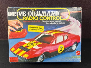 1978 Mattel Drive Command Radio Control Ferrari 512 Racer with original box - Untested