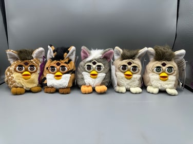 1999 Tiger Furby Buddies Lot of 5 With Tags - beanbag plush toys