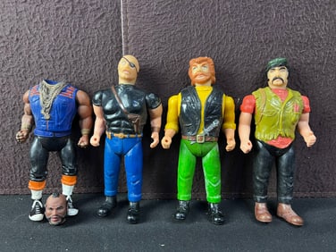 1984 Galoob A Team 6" Action Figures Lot of 4 - BA Baraccus (Head removed), Python, Viper, Rattler