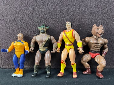 Lot of 4 Vintage Action Figures - Mighty Crusaders, Fantasy World, Galaxy Warriors, Dungeons &