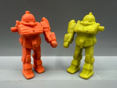 Vintage Robot Rubber Figures - Gundam/Transformer Style - Each one is missing one arm
