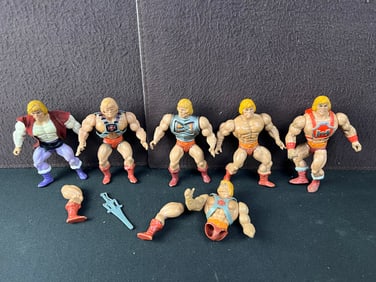 Vintage Masters of the Universe He-Man Action Figures Lot - Varying Conditions