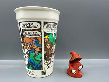 1984-85 Masters of the Universe Burger King Cup and Orko Eraser