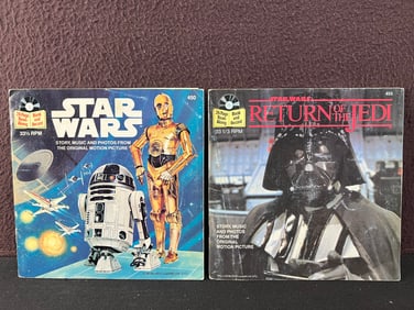 Vintage Buena Vista Star Wars and Return of the Jedi Book and Record Sets
