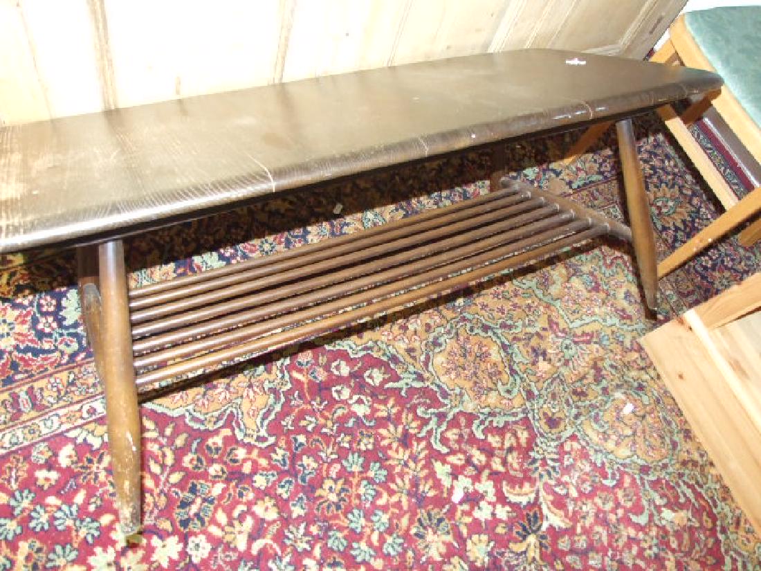 ERCOL COFFEE TABLE WITH MAGAZINE SHELF BELOW: ERCOL COFFEE TABLE WITH MAGAZINE SHELF BELOW