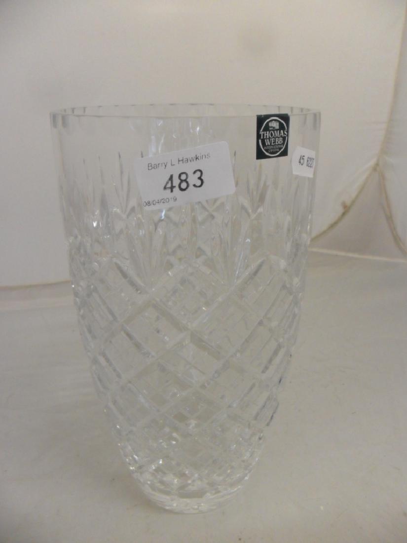 BOXED THOMAS WEBB CRYSTAL GLASS VASE 26CM: BOXED THOMAS WEBB CRYSTAL GLASS VASE 26CM