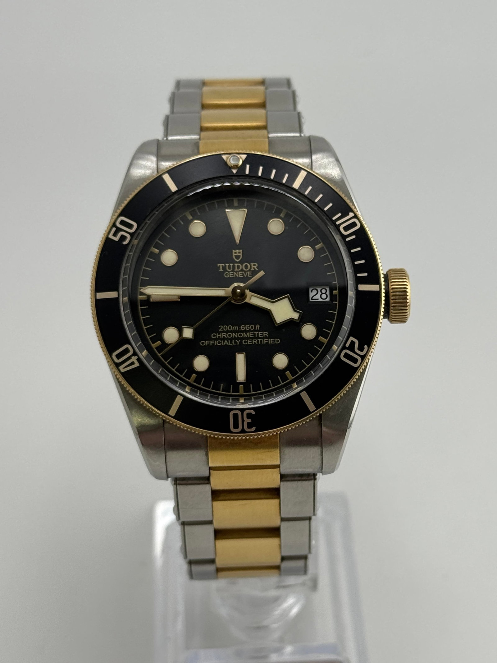 Tudor Black Bay Steel and Gold 79733N: Tudor Black Bay Steel and Gold 79733N, with box and papers, working at the time of catalogue The working order, accuracy or any implied water resistance of any lots sold is not guaranteed. For more