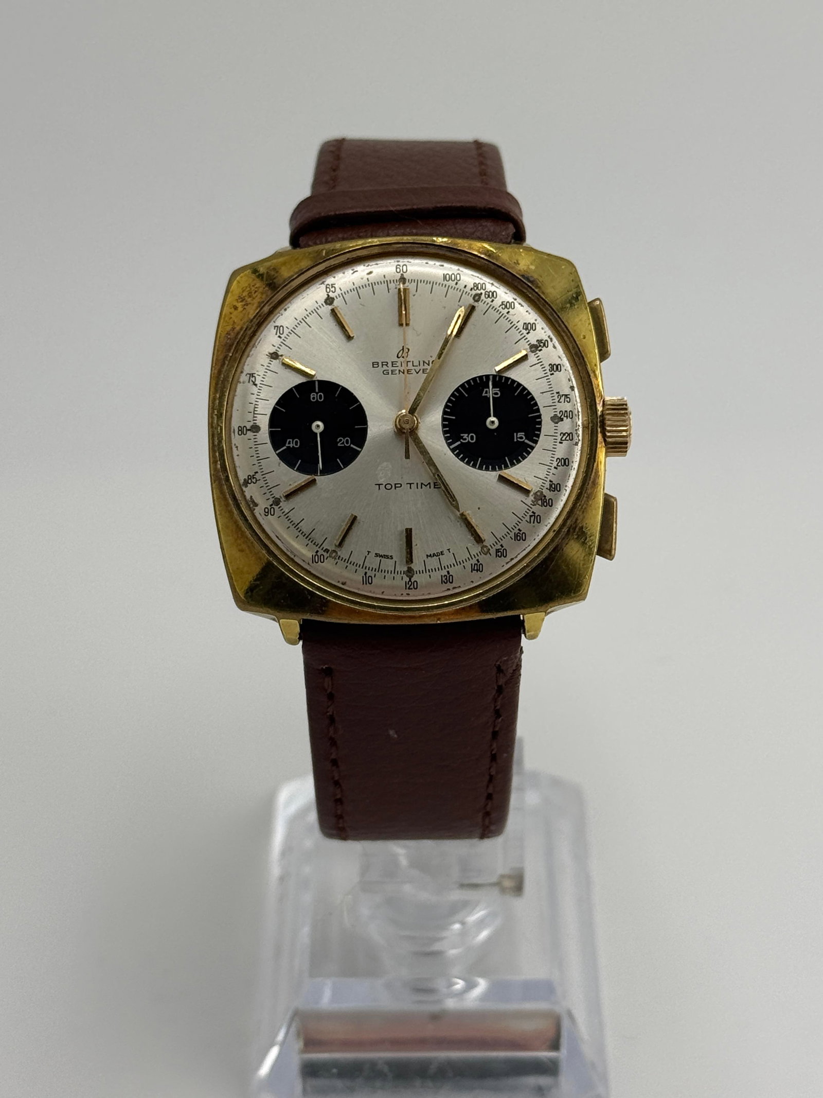 Breitling Top Time Project Watch Spares Repairs: Breitling Top Time Project Watch Spares Repairs, watch only, missing glass. The working order, accuracy or any implied water resistance of any lots sold is not guaranteed. For more information