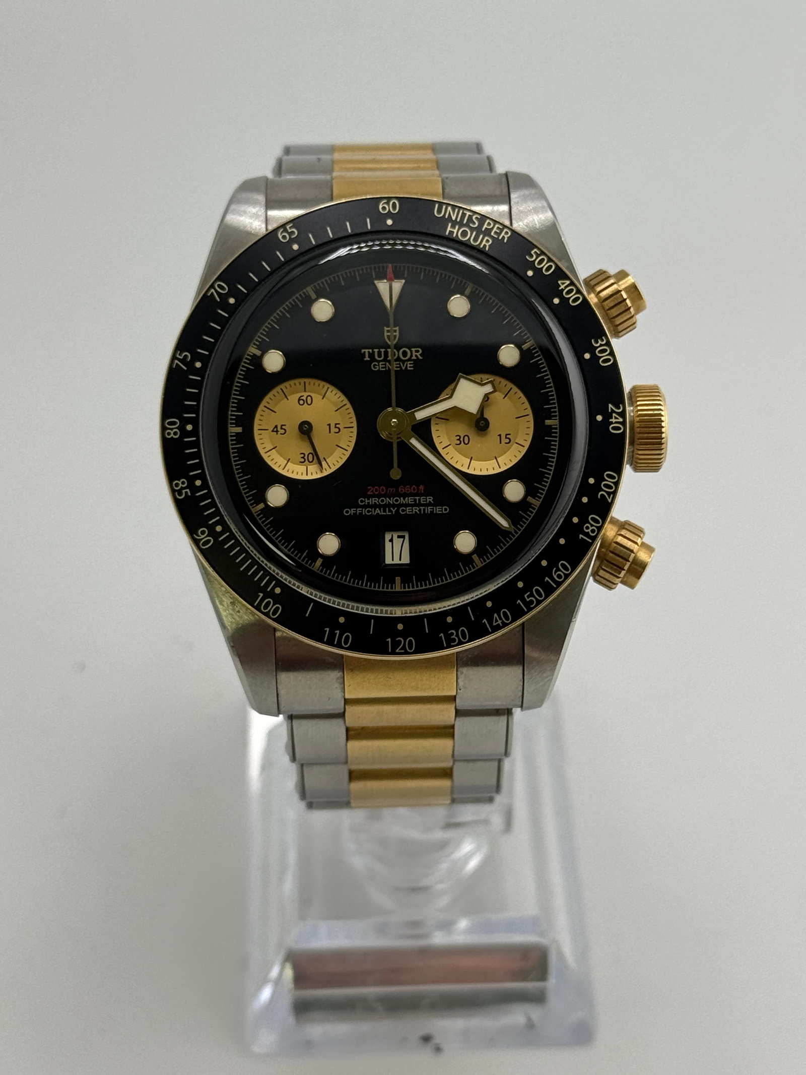 Tudor Black Bay Chronograph 79363N: Tudor Black Bay Chronograph 79363N, with box and papers, working at the time of catalogue The working order, accuracy or any implied water resistance of any lots sold is not guaranteed. For more