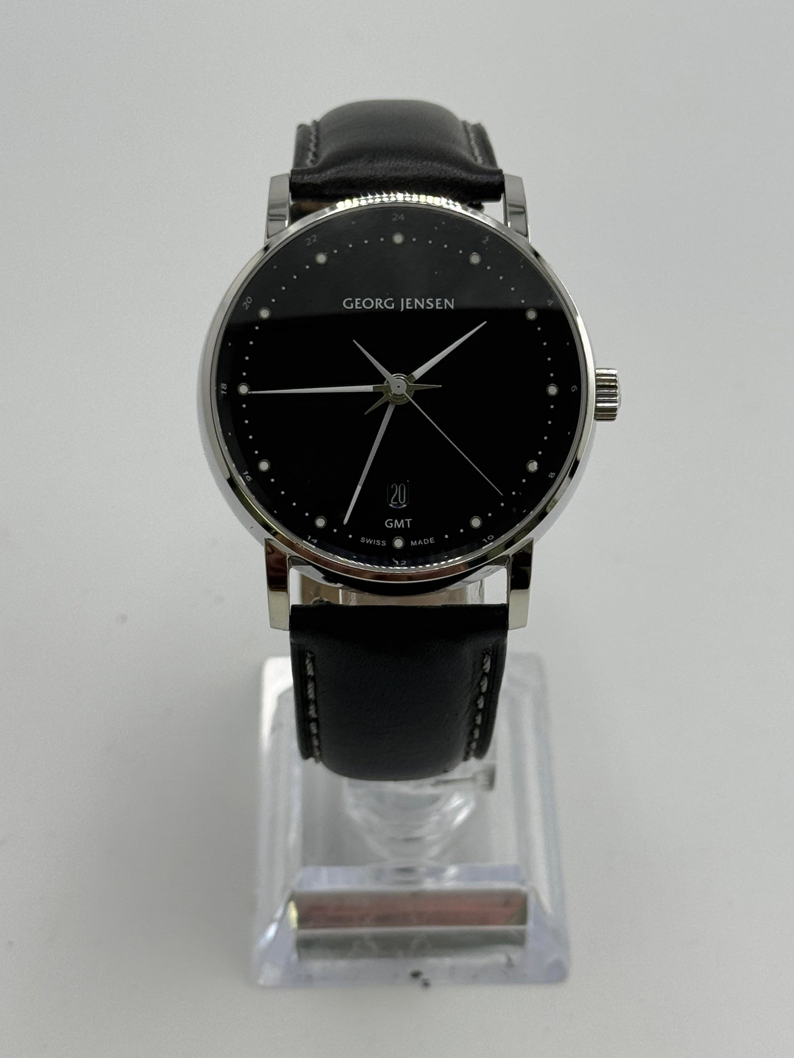 Georg Jensen GEO0106 3575711. GMT Quartz Watch: Georg Jensen GEO0106 3575711. GMT Quartz Watch. working at the time of catalogue The working order, accuracy or any implied water resistance of any lots sold is not guaranteed. For more