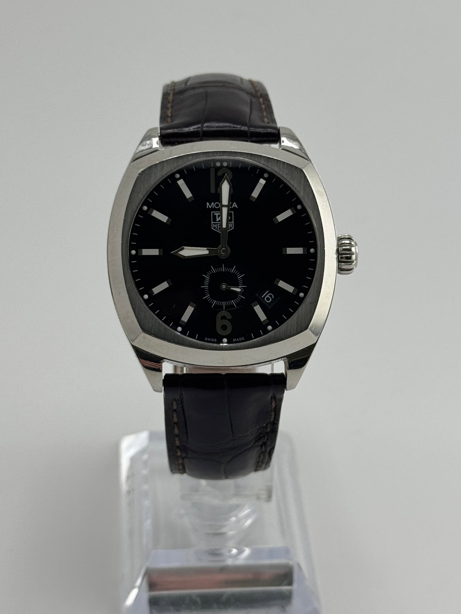 Tag Heuer Monza WR2110 Watch: Tag Heuer Monza WR2110, box, working at the time of catalogue The working order, accuracy or any implied water resistance of any lots sold is not guaranteed. For more information including condition r